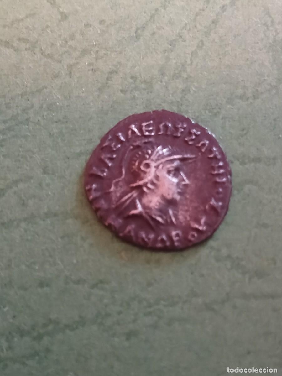 Monedas antiguas: Dracma Baktria Menandro Plata - Foto 1