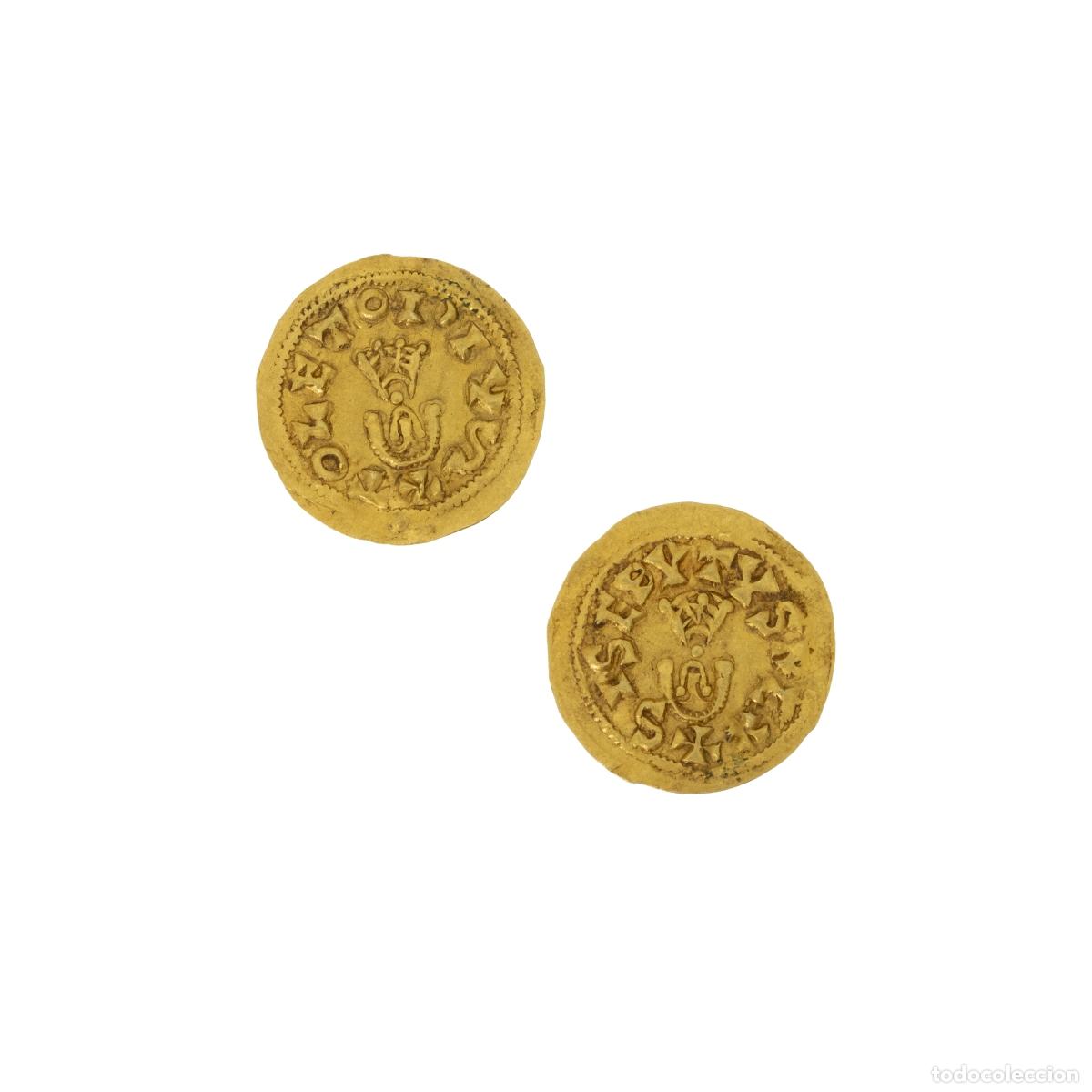Monedas antiguas: Moneda de oro visigoda, reinado de Sisebut.