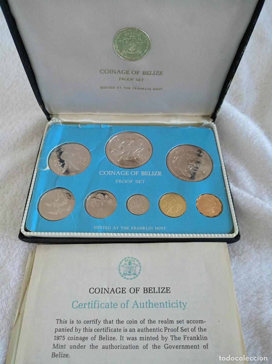 Monedas antiguas: Belize Coinage Proof Set 1975 Franklin Mint con certificado original