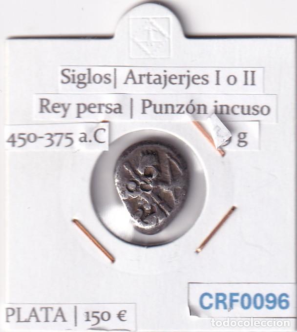 Monedas antiguas: CRF0096 MONEDA PERSA SIGLOS ARTAJERJES I O II REY PERSA PUNZON INCUSO 450-375 A.C