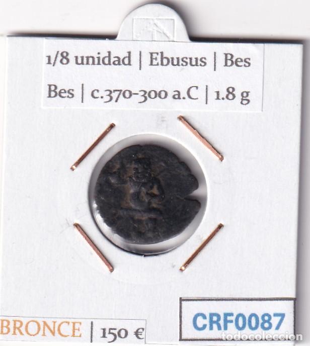 Monedas antiguas: CRF0087 MONEDA CARTAGINESA OCTAVO UNIDAD BRONCE EBUSUS BES BES C.370-300 A.C
