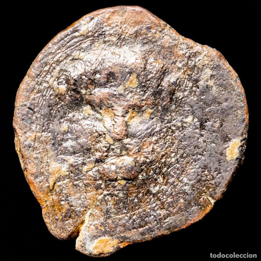 Monedas antiguas: Mauretania, &Scaron;M&Scaron; (Semes, Marruecos) Unidad. Busto fronta Baal-Melkart
