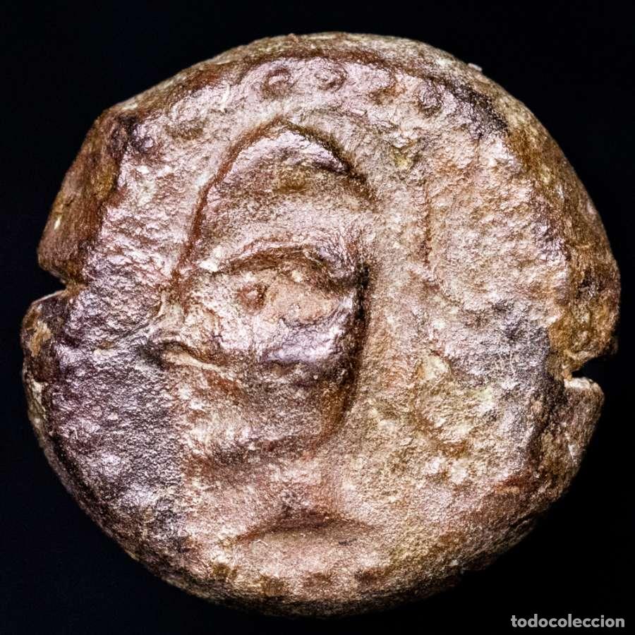 Monedas antiguas: Mauretania, Lixus (Larache, Marruecos) &AElig; 16. - busto con gorro c&oacute;nico / racimo de uvas