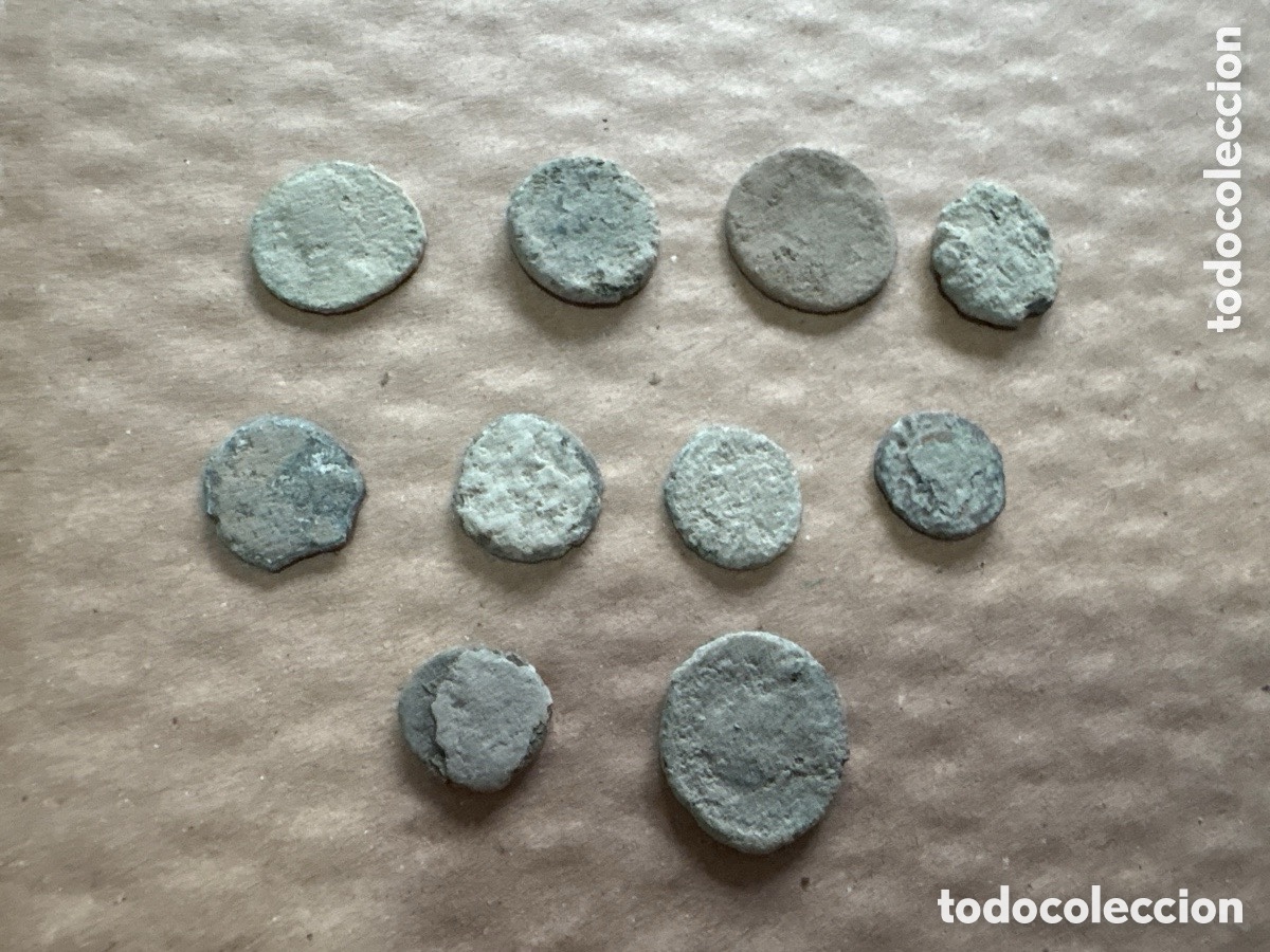 Monedas antiguas: Lote de monedas para limpiar y catalogar (A16)