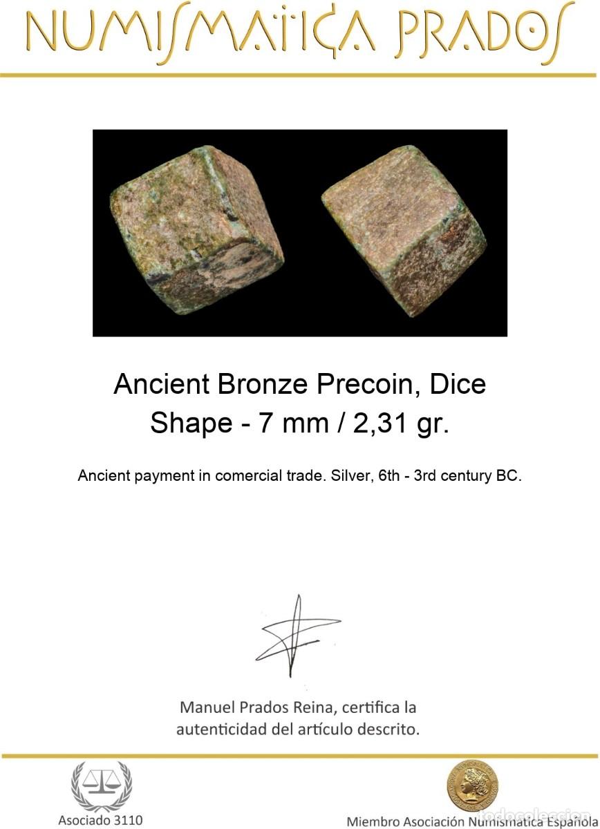 Monedas antiguas: Ancient Bronze Precoin, Dice Shape - 7 mm / 2,31 gr. - Foto 2