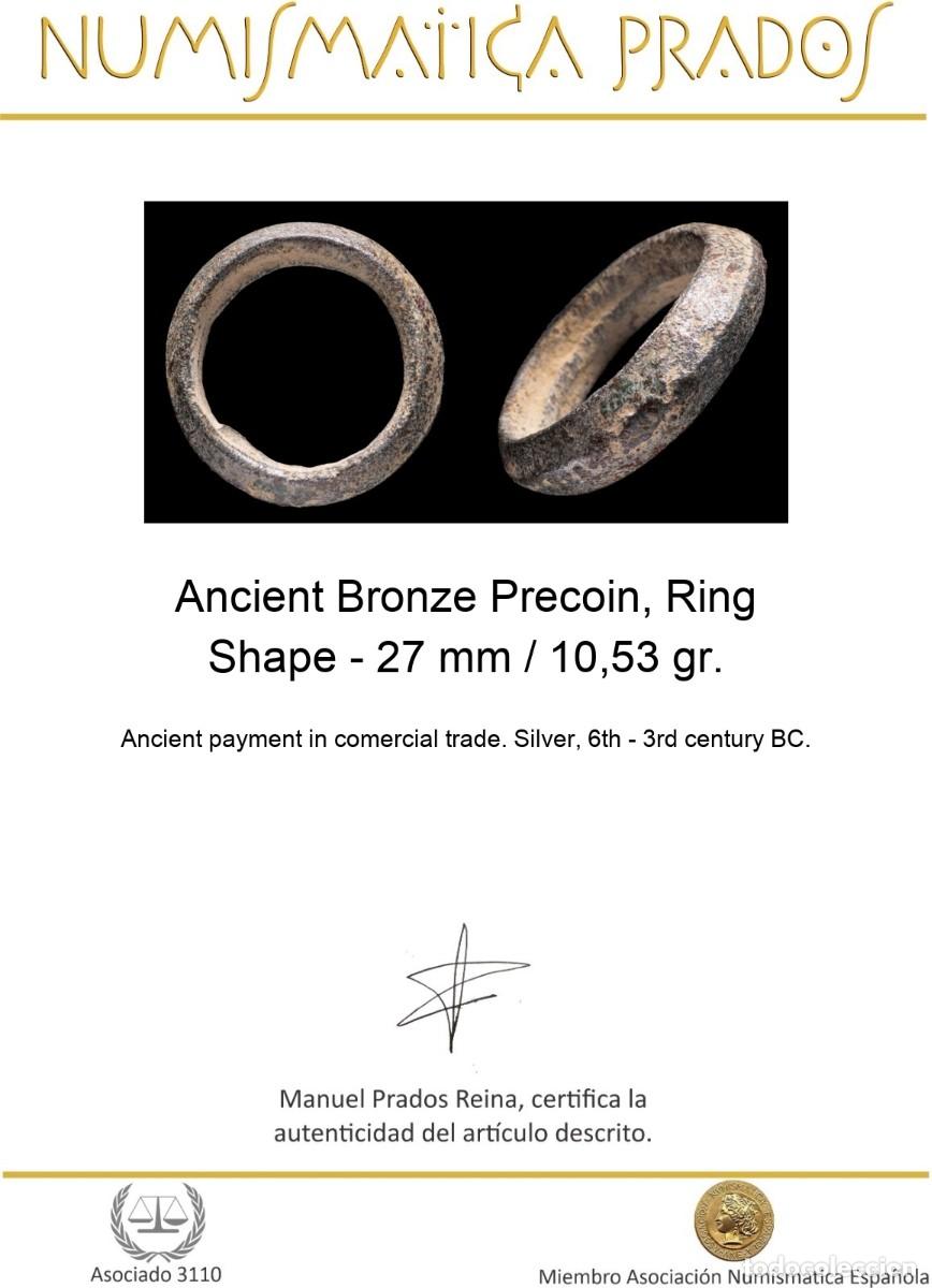 Monedas antiguas: Ancient Bronze Precoin, Ring Shape - 27 mm / 10,53 gr. - Foto 2