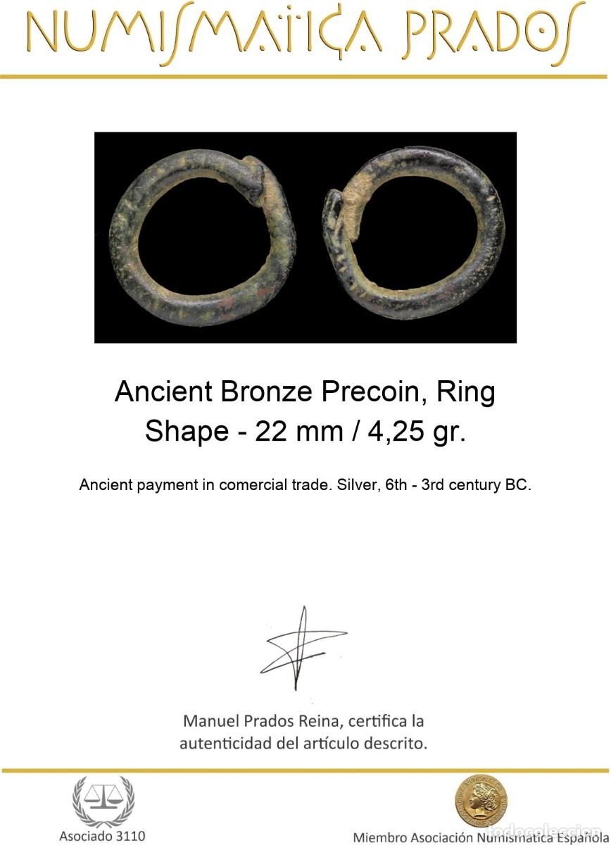 Monedas antiguas: Ancient Bronze Precoin, Ring Shape - 22 mm / 4,25 gr. - Foto 2