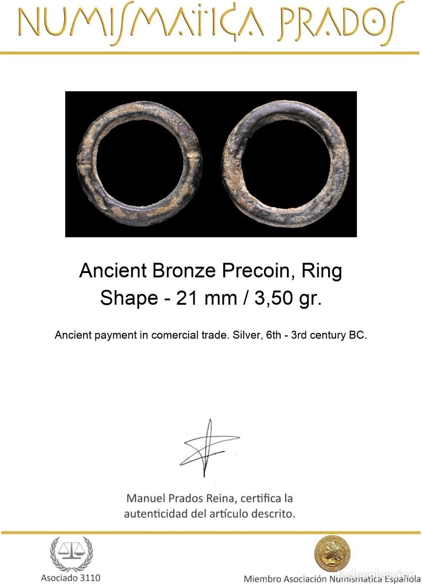 Monedas antiguas: Ancient Bronze Precoin, Ring Shape - 21 mm / 3,50 gr. - Foto 2