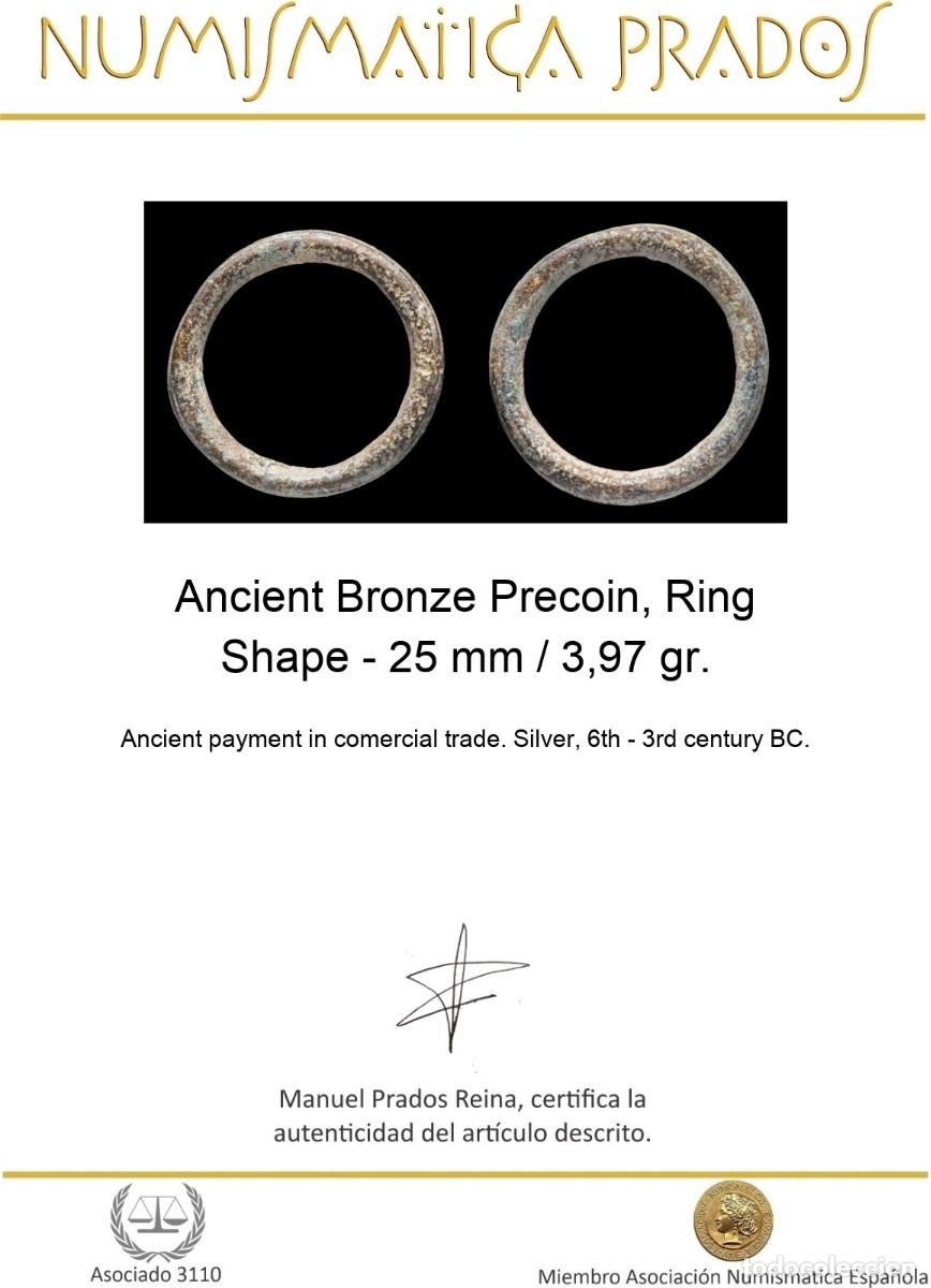 Monedas antiguas: Ancient Bronze Precoin, Ring Shape - 25 mm / 3,97 gr. - Foto 2