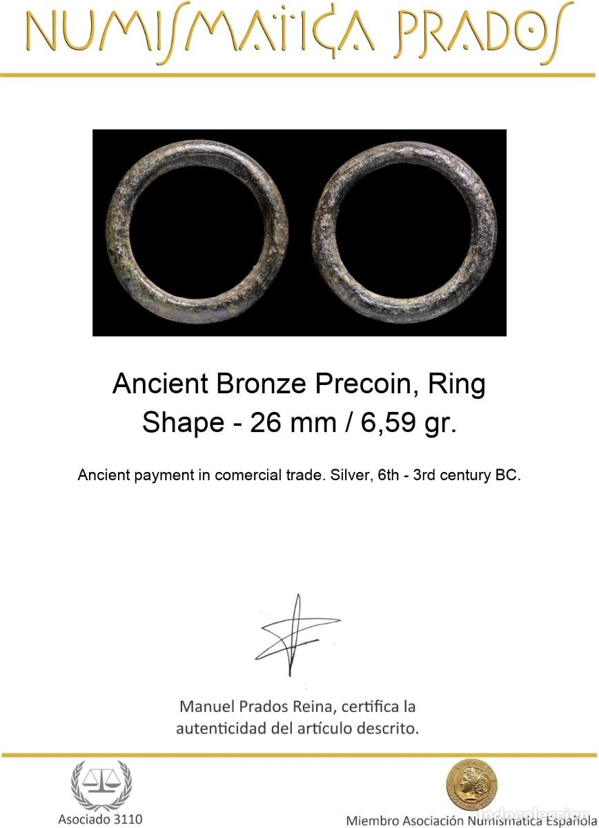 Monedas antiguas: Ancient Bronze Precoin, Ring Shape - 26 mm / 6,59 gr. - Foto 2