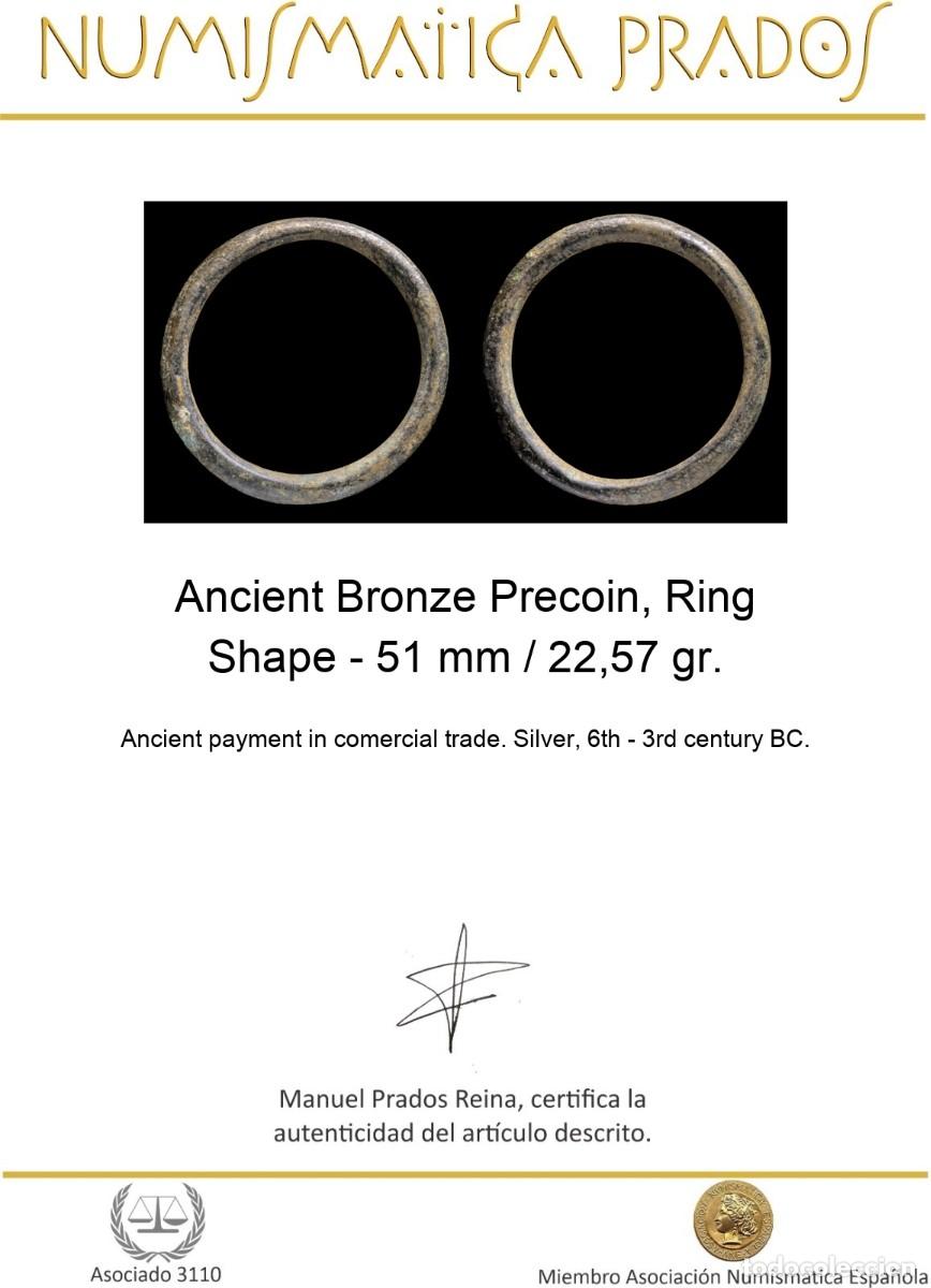 Monedas antiguas: Ancient Bronze Precoin, Ring Shape - 51 mm / 22,57 gr. - Foto 2