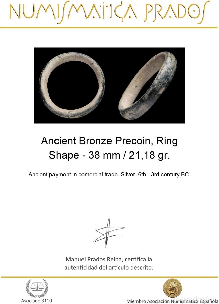 Monedas antiguas: Ancient Bronze Precoin, Ring Shape - 38 mm / 21,18 gr. - Foto 2