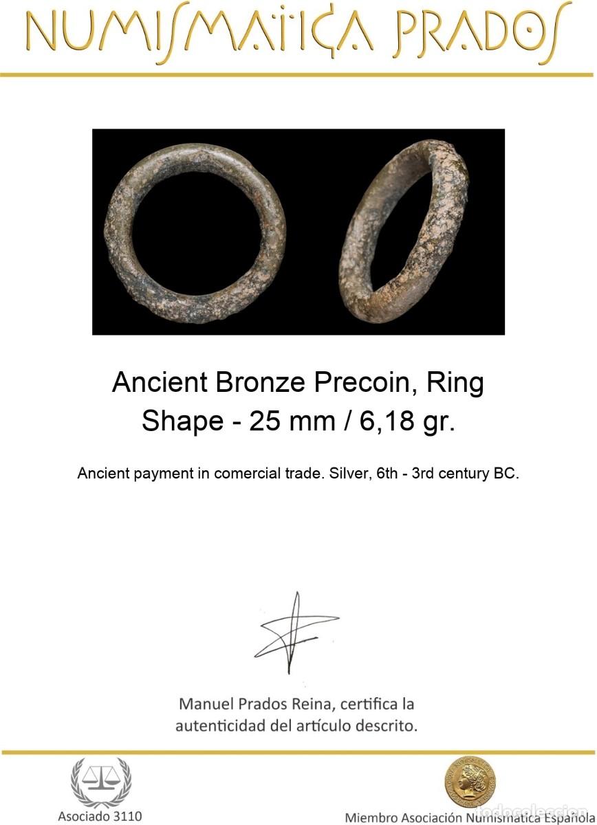 Monedas antiguas: Ancient Bronze Precoin, Ring Shape - 25 mm / 6,18 gr. - Foto 2