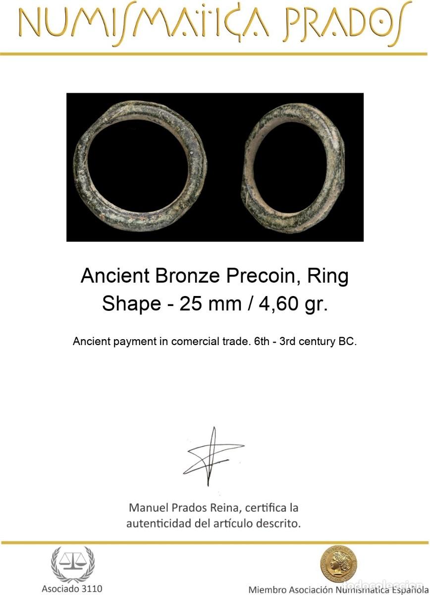 Monedas antiguas: Ancient Bronze Precoin, Ring Shape - 25 mm / 4,60 gr. - Foto 2