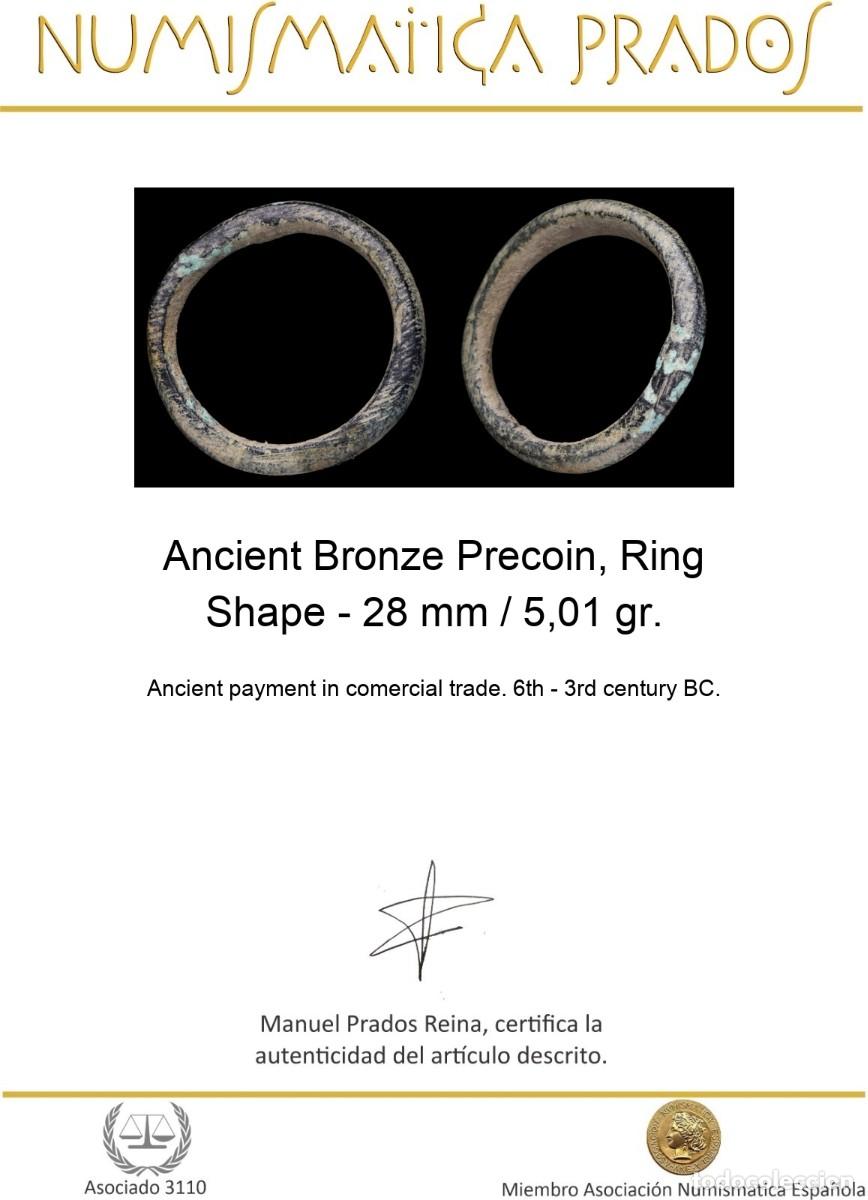 Monedas antiguas: Ancient Bronze Precoin, Ring Shape - 28 mm / 5,01 gr. - Foto 2