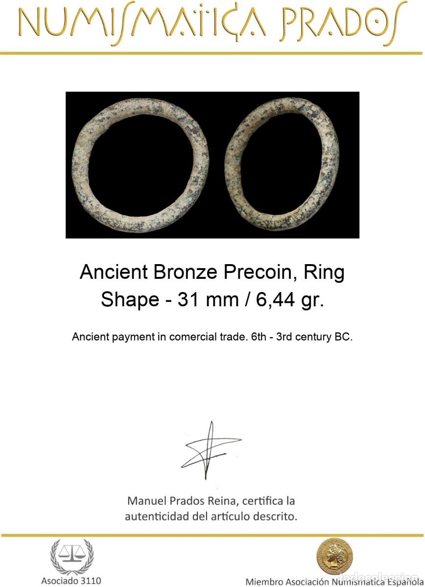 Monedas antiguas: Ancient Bronze Precoin, Ring Shape - 31 mm / 6,44 gr. - Foto 2