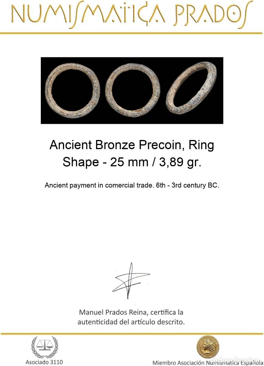 Monedas antiguas: Ancient Bronze Precoin, Ring Shape - 25 mm / 3,89 gr. - Foto 2