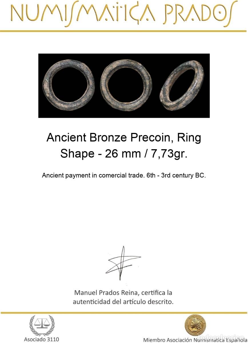 Monedas antiguas: Ancient Bronze Precoin, Ring Shape - 26 mm / 7,73gr. - Foto 2