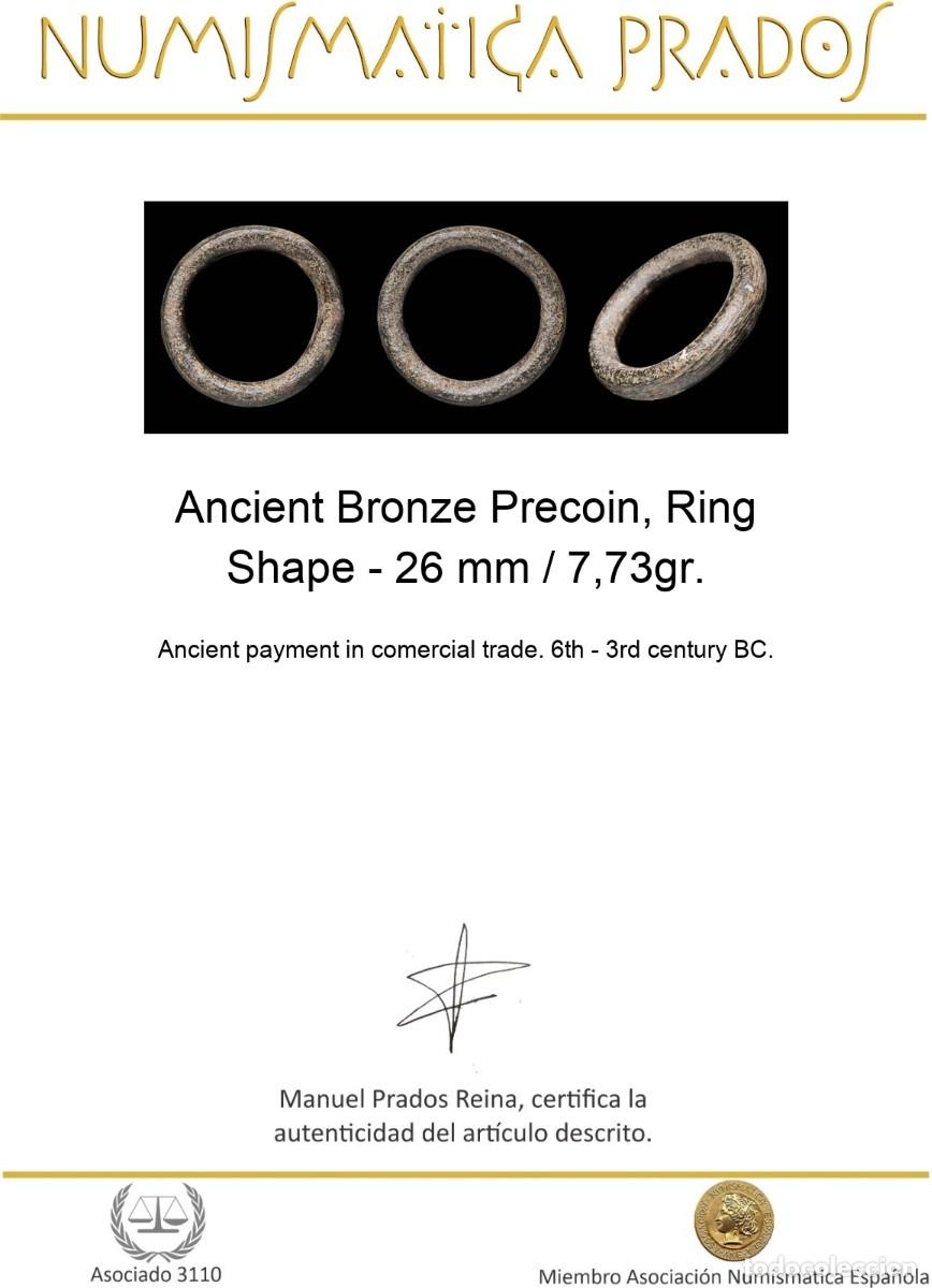 Monedas antiguas: Ancient Bronze Precoin, Ring Shape - 26 mm / 7,73gr. - Foto 2