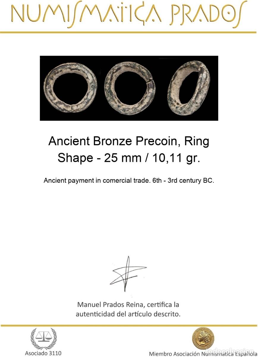 Monedas antiguas: Ancient Bronze Precoin, Ring Shape - 25 mm / 10,11 gr. - Foto 2
