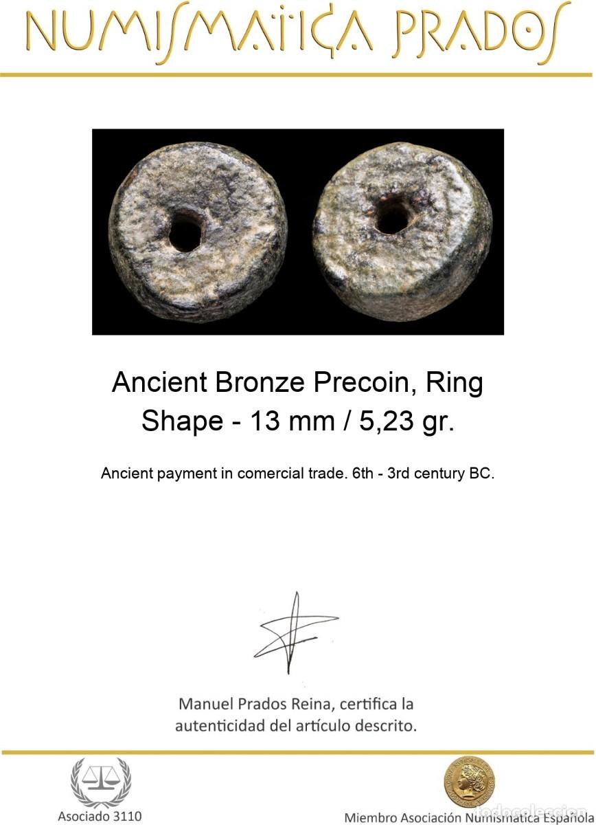 Monedas antiguas: Ancient Bronze Precoin, Ring Shape - 13 mm / 5,23 gr. - Foto 2