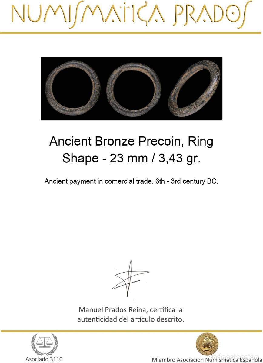 Monedas antiguas: Ancient Bronze Precoin, Ring Shape - 23 mm / 3,43 gr. - Foto 2