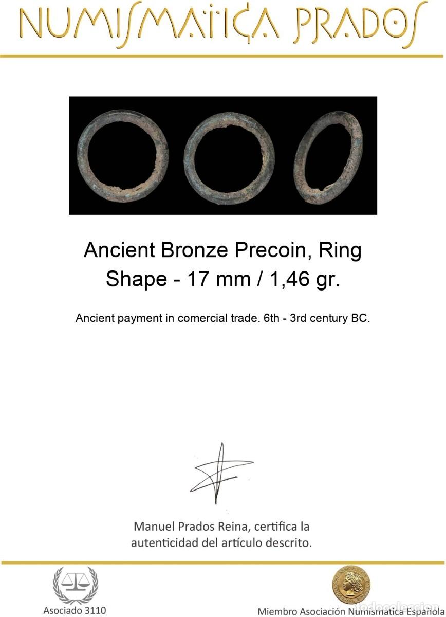 Monedas antiguas: Ancient Bronze Precoin, Ring Shape - 17 mm / 1,46 gr. - Foto 2
