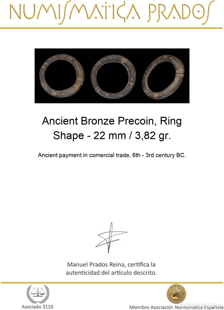 Monedas antiguas: Ancient Bronze Precoin, Ring Shape - 22 mm / 3,82 gr. - Foto 2