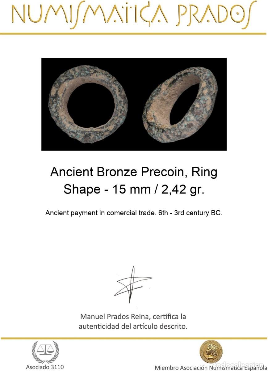 Monedas antiguas: Ancient Bronze Precoin, Ring Shape - 15 mm / 2,42 gr. - Foto 2