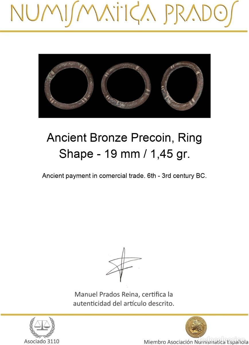 Monedas antiguas: Ancient Bronze Precoin, Ring Shape - 19 mm / 1,45 gr. - Foto 2