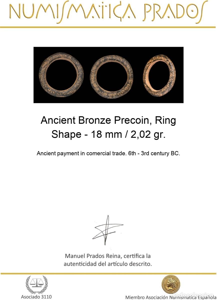 Monedas antiguas: Ancient Bronze Precoin, Ring Shape - 18 mm / 2,02 gr. - Foto 2