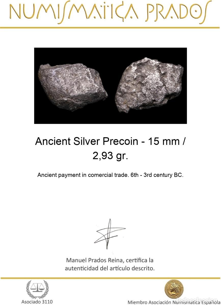 Monedas antiguas: Ancient Silver Precoin - 15 mm / 2,93 gr. - Foto 2