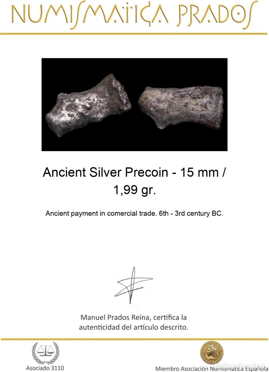 Monedas antiguas: Ancient Silver Precoin - 15 mm / 1,99 gr. - Foto 2