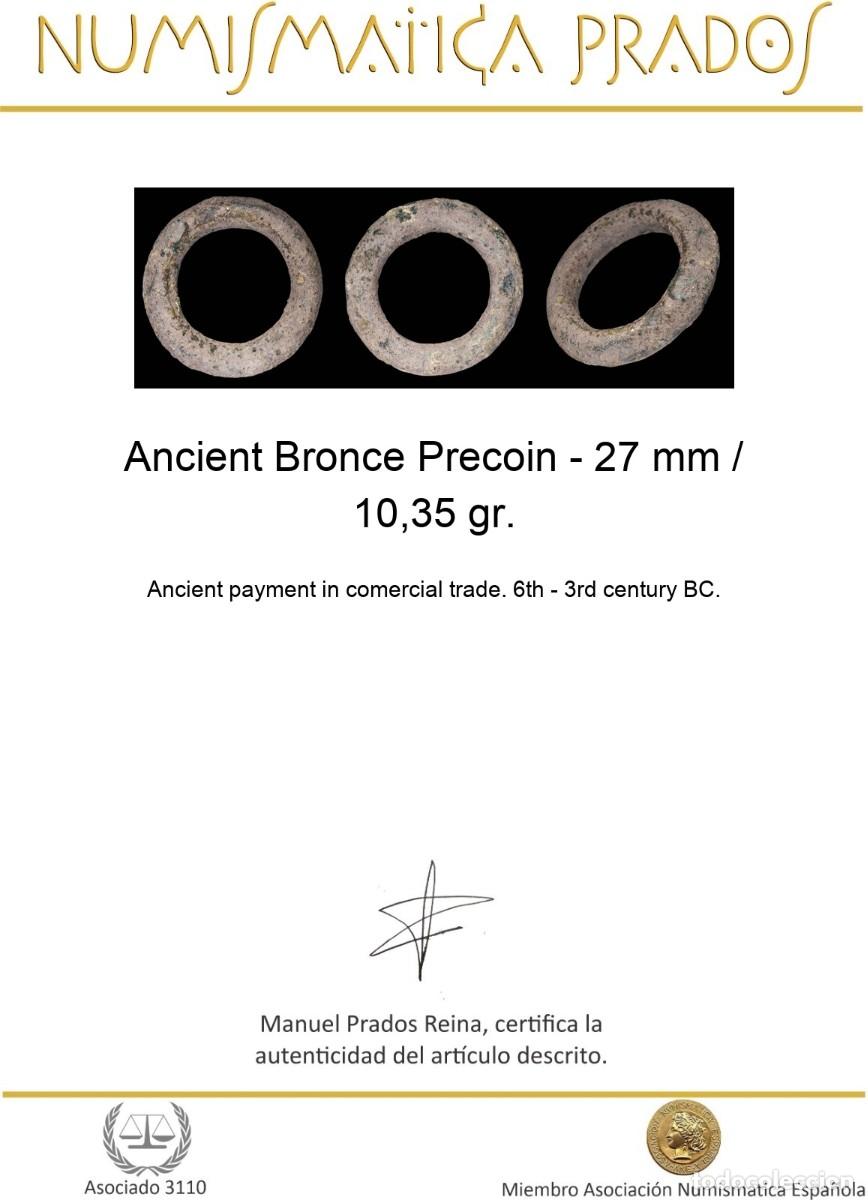 Monedas antiguas: Ancient Bronce Precoin, Ring Shape - 27 mm / 10,35 gr. - Foto 2
