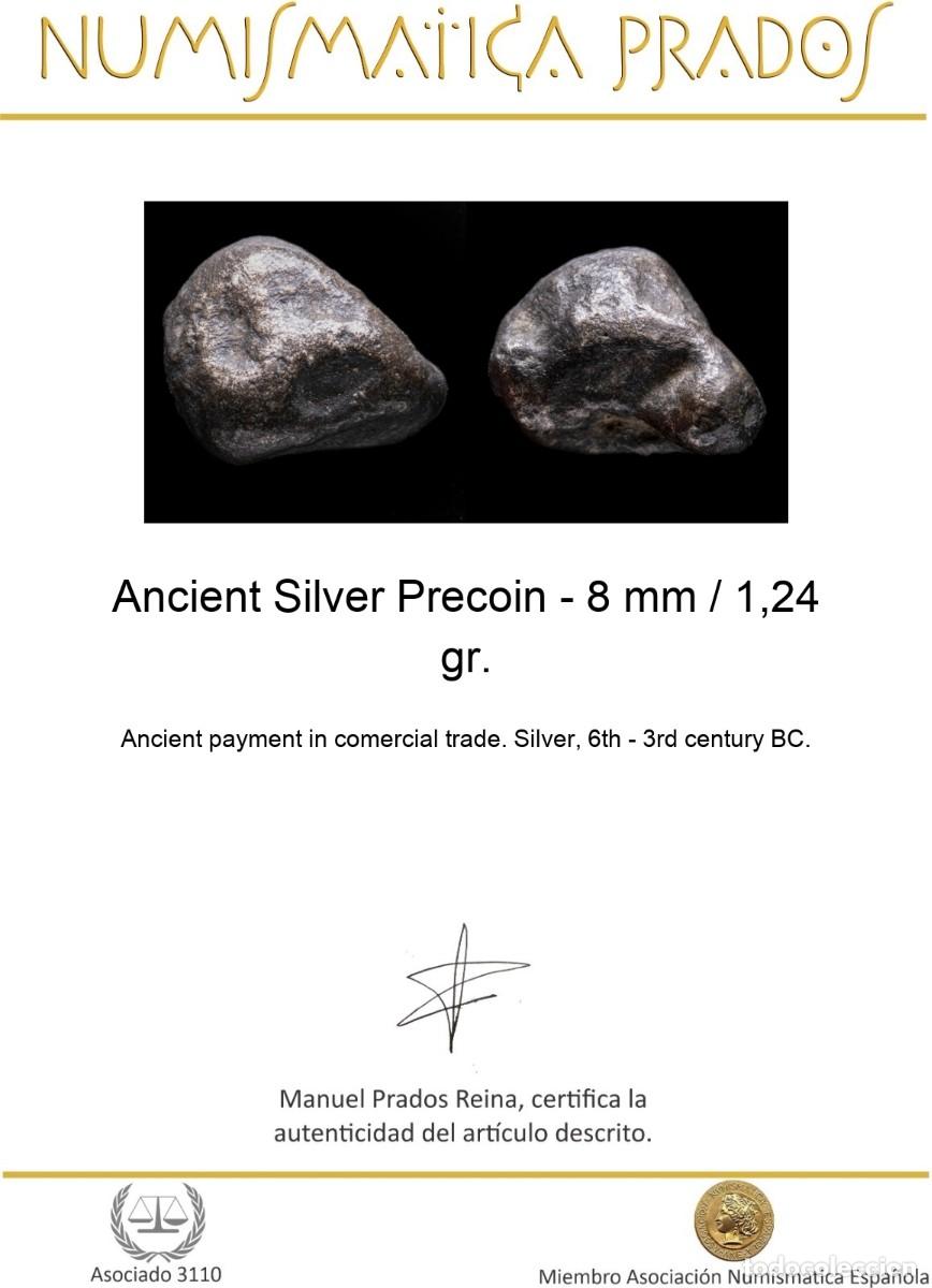 Monedas antiguas: Ancient Silver Precoin - 8 mm / 1,24 gr. - Foto 2