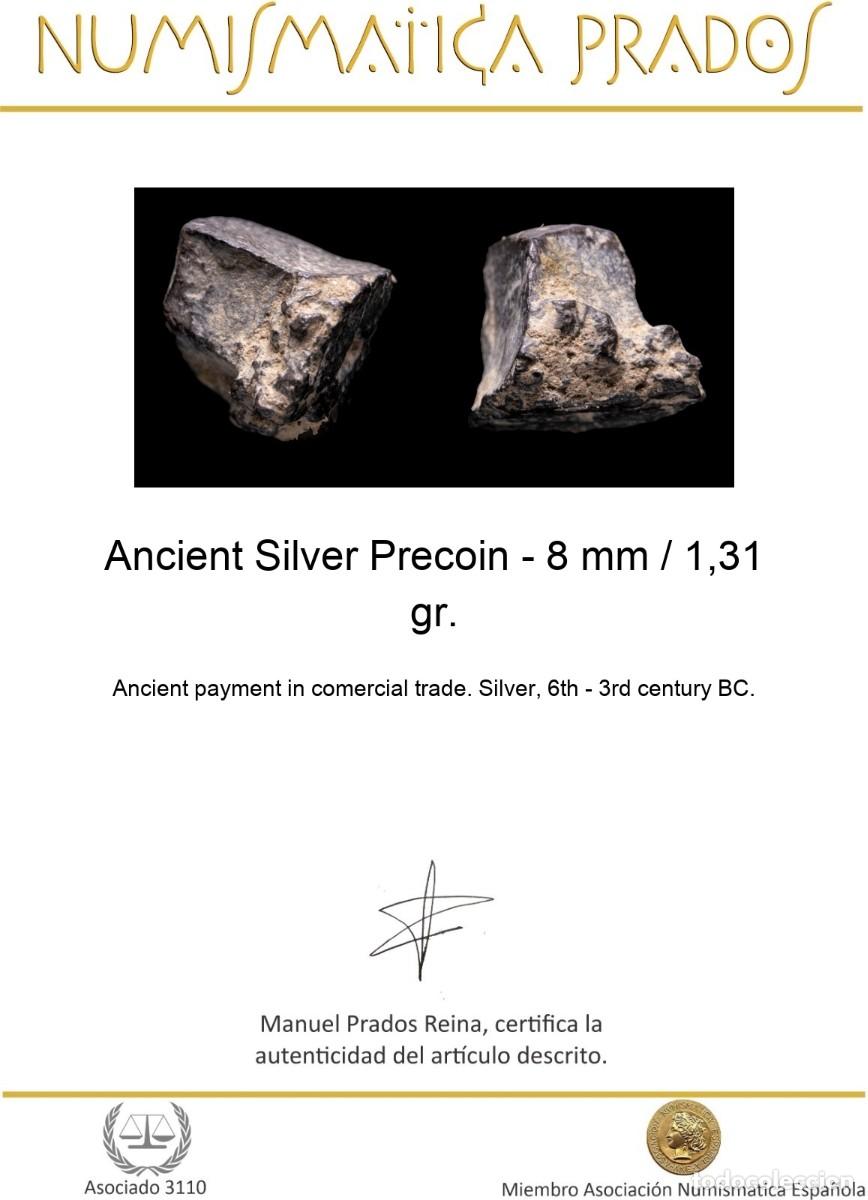 Monedas antiguas: Ancient Silver Precoin - 8 mm / 1,31 gr. - Foto 2
