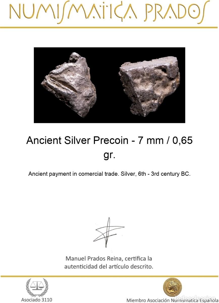 Monedas antiguas: Ancient Silver Precoin - 7 mm / 0,65 gr. - Foto 2