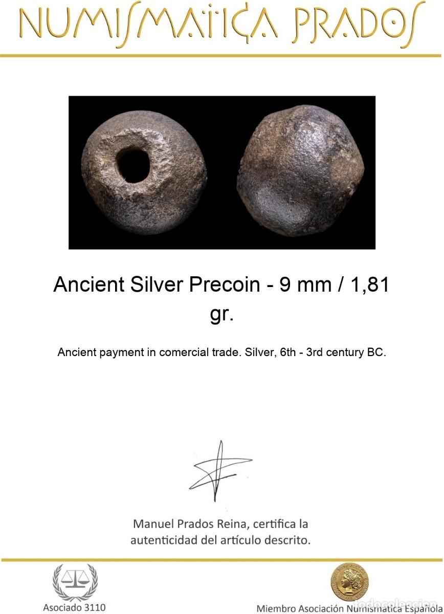 Monedas antiguas: Ancient Silver Precoin - 9 mm / 1,81 gr. - Foto 2