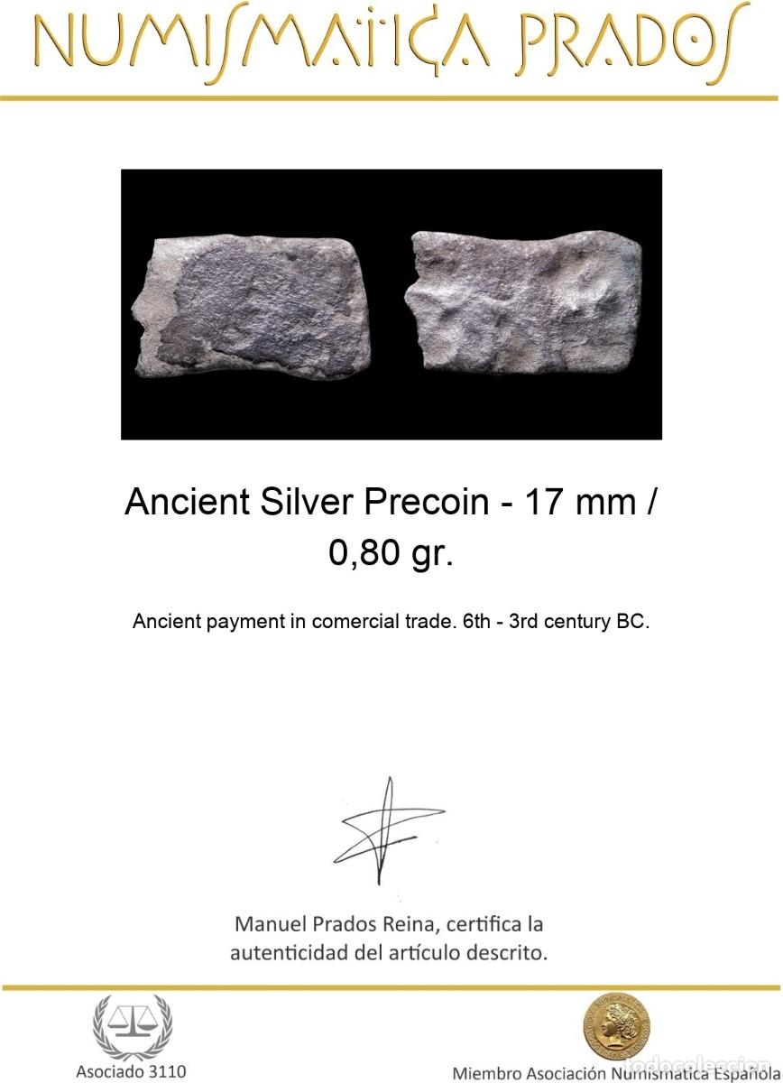 Monedas antiguas: Ancient Silver Precoin - 17 mm / 0,80 gr. - Foto 2