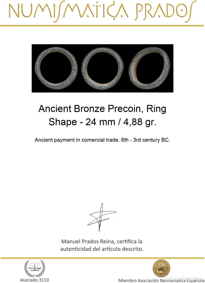 Monedas antiguas: Ancient Bronze Precoin, Ring Shape - 24 mm / 4,88 gr. - Foto 2