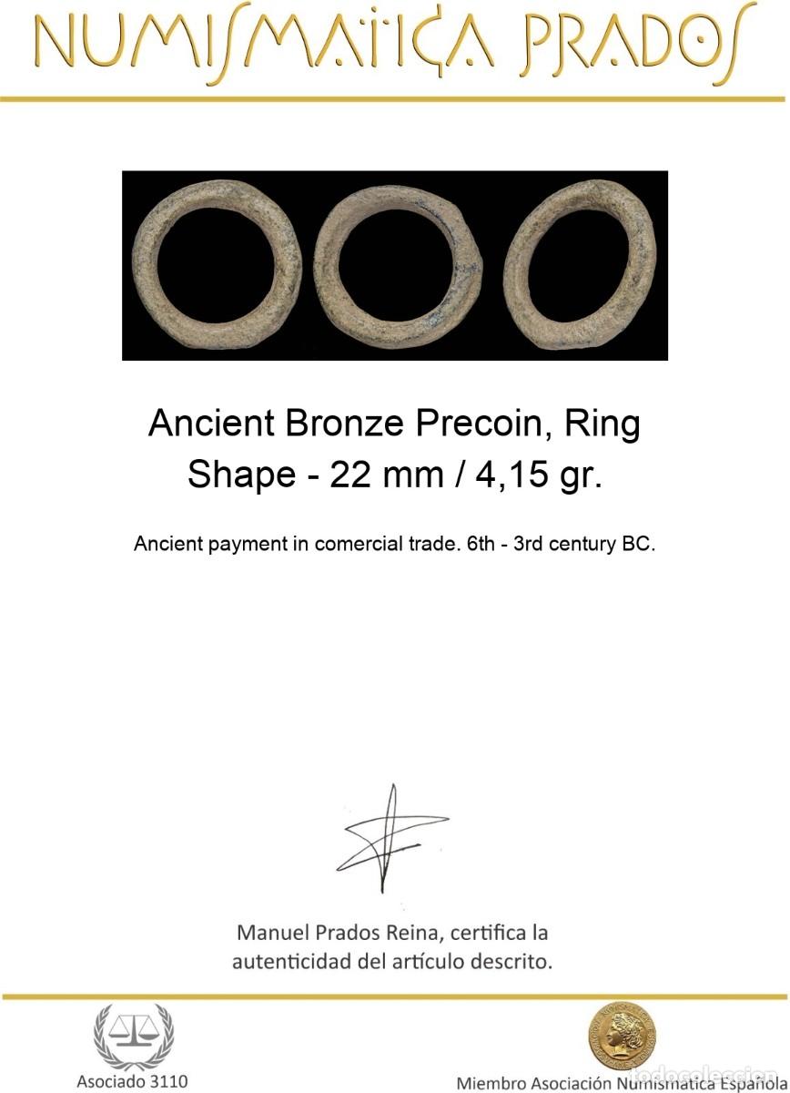 Monedas antiguas: Ancient Bronze Precoin, Ring Shape - 22 mm / 4,15 gr. - Foto 2