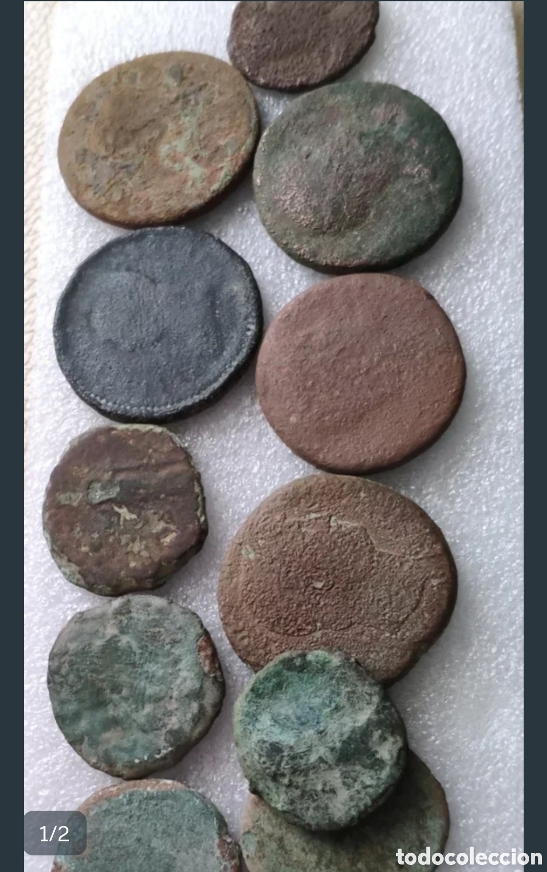 Monedas antiguas: Lote monedas romanas para limpiar