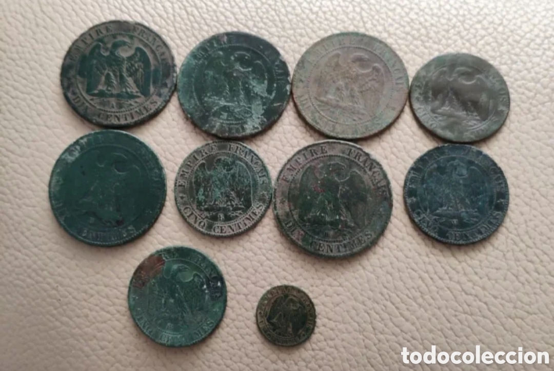 Monedas antiguas: Lote 9 Monedas Napole&oacute;n III - Foto 2