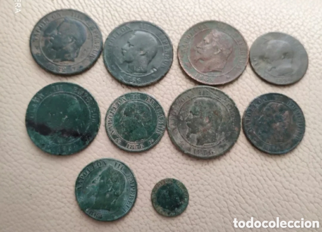 Monedas antiguas: Lote 9 Monedas Napole&oacute;n III