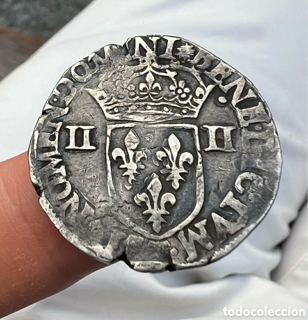 Monedas antiguas: Cuarto de escudo Enrique III taller nantes (T)