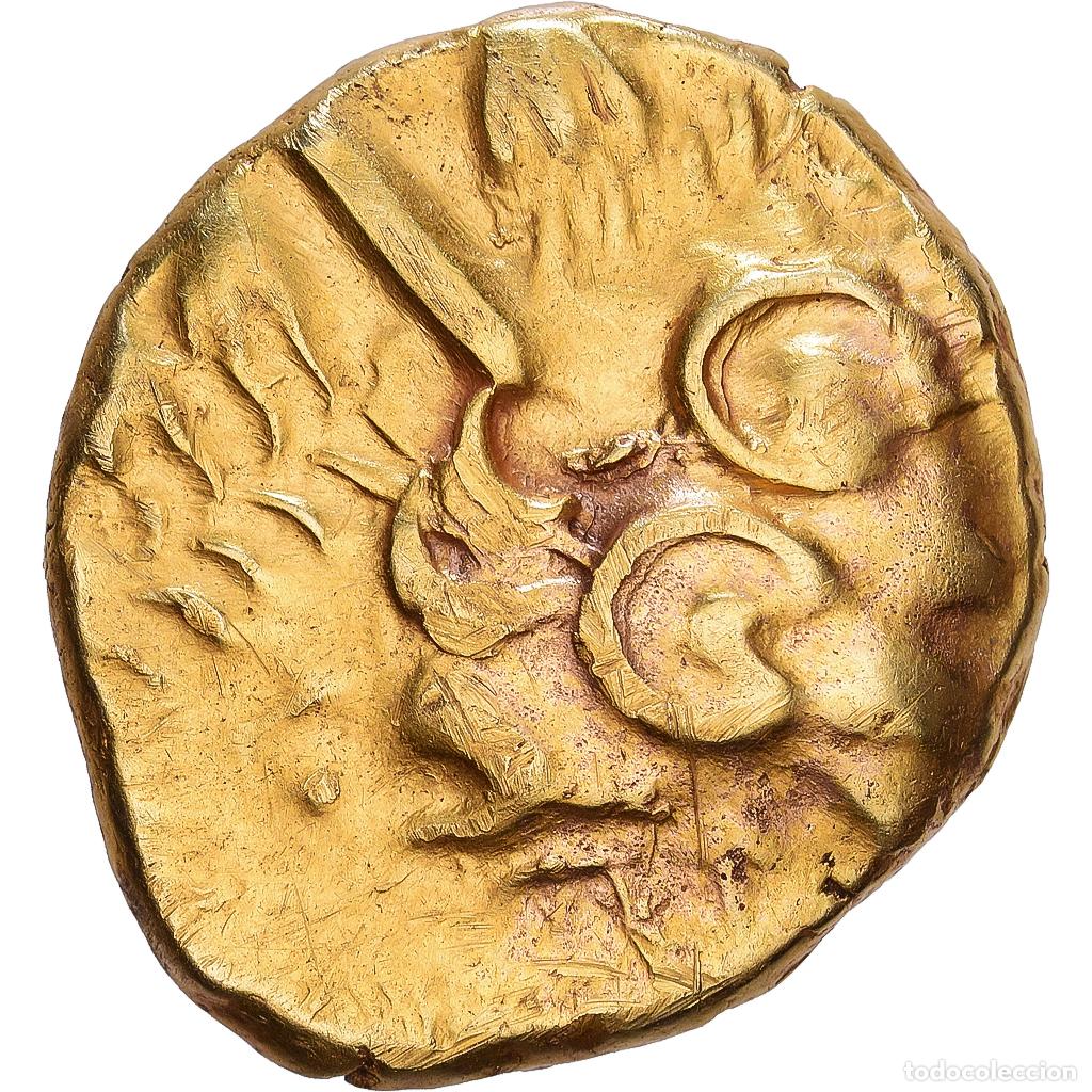 Monedas antiguas: [#1546342] Gaul, Ambiani, Stater, 80-50 BC, Amiens, Oro, MBC+, Delestr&eacute;e:161