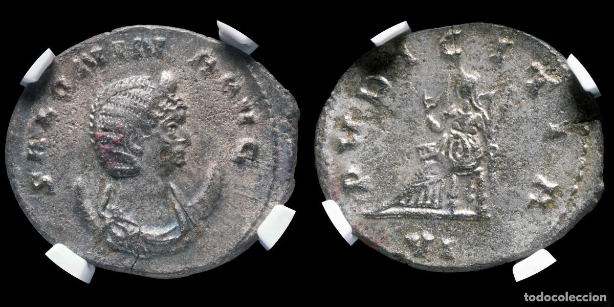 Monedas antiguas: Salonina Antoninianus - PVDICITIA, Rome (Encapsulated) - 3,40 gr.