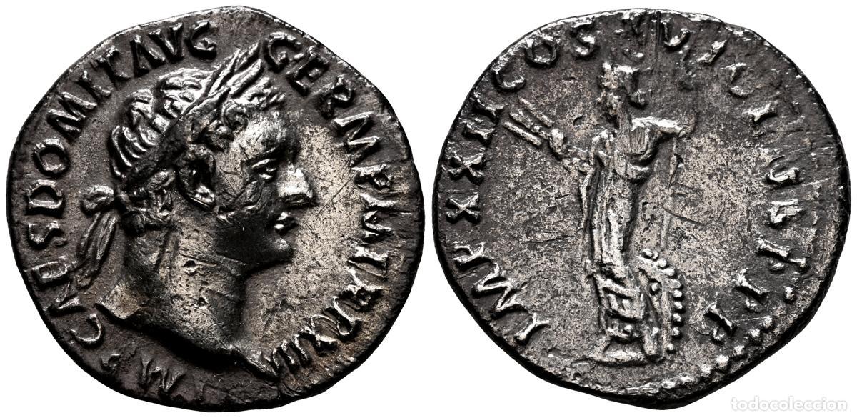 Moedas antigas: DOMICIANO. Denario. (Ar. 2,68g/19mm). 94 d.C. Roma. (RIC 764). Anv: Cabeza laureada de Domiciano a d