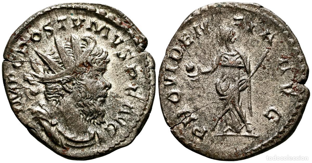 Monedas antiguas: POSTUMO. Antoniniano. (Ve. 3,17g/22mm). 264-266 d.C. Treveri. (RIC 80/323). Anv: Busto radiado, drap