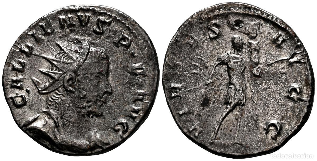Monedas antiguas: GALIENO. Antoniniano. (Ar. 3,57g/21mm). 254-255 d.C. Colonia. (RIC 58). Anv: Busto radiado, drapeado